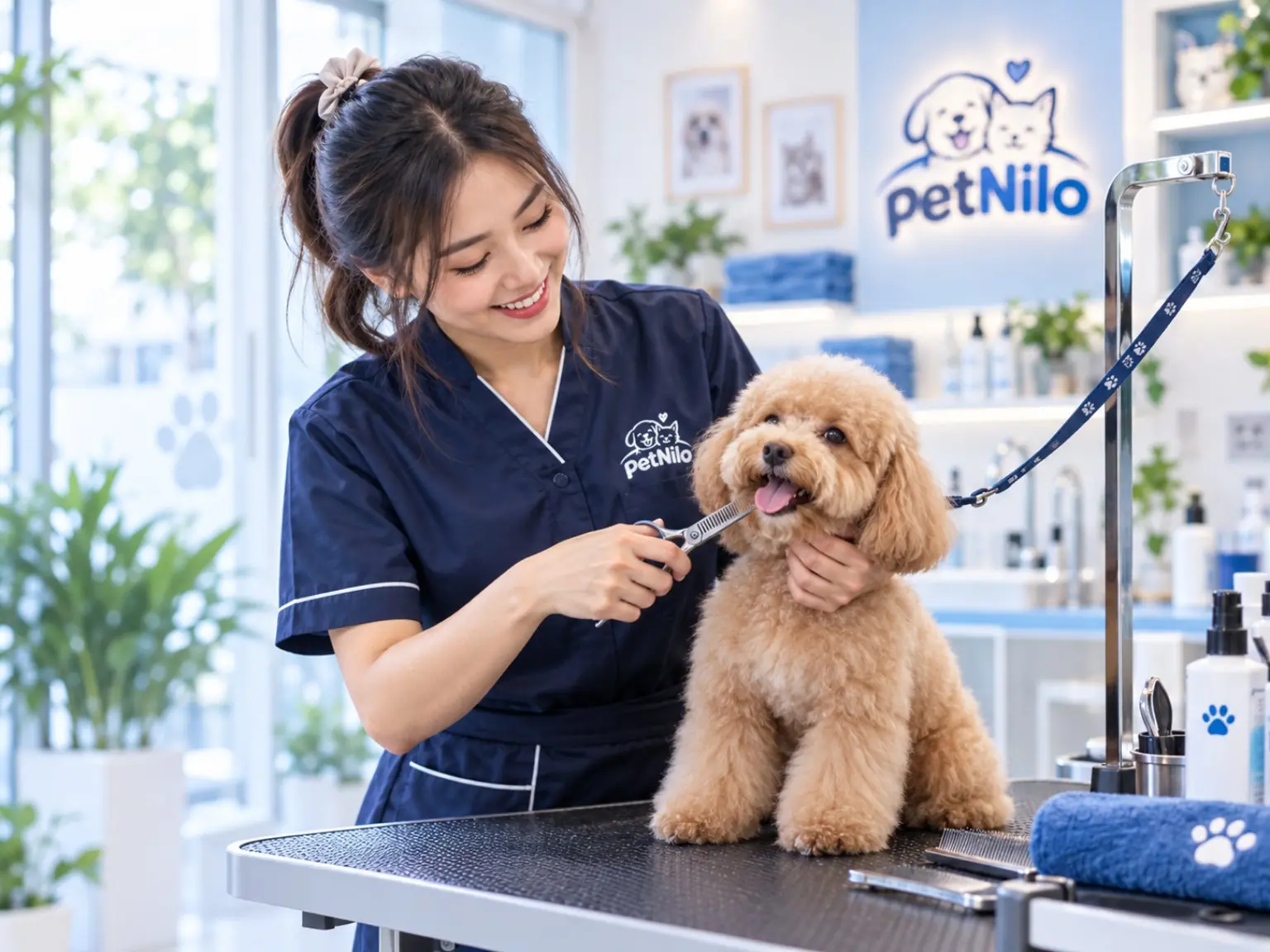 กรูมเมอร์คนไทยตัดแต่งขนน้องพุดเดิ้ลในร้าน PetNilo