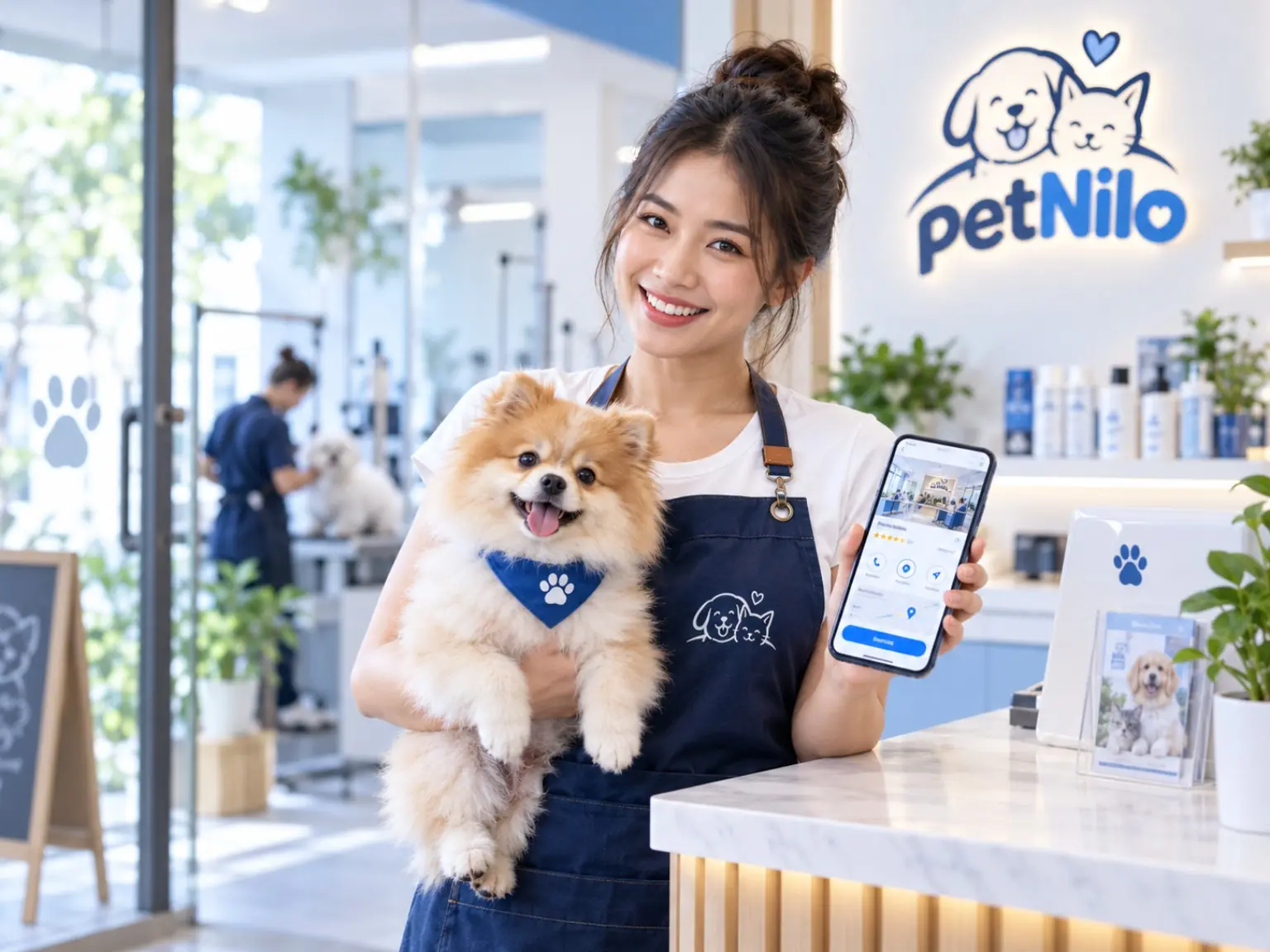 เจ้าของร้านกรูมมิ่งคนไทยกับน้องหมาและหน้าร้านออนไลน์ PetNilo